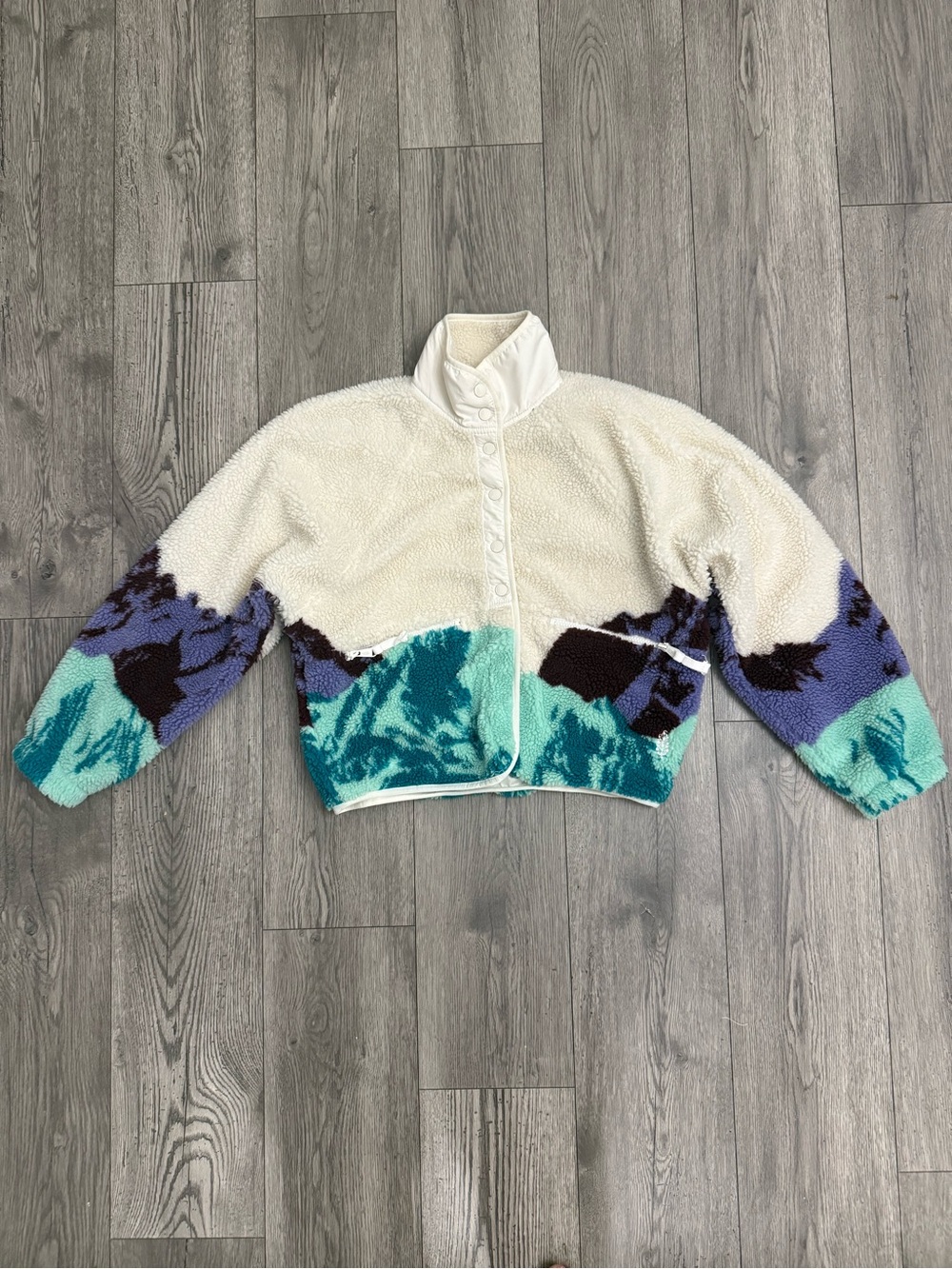 Free People Movement Sherpa Nature Mountain Cropped Women Size XS Fleece Jacket